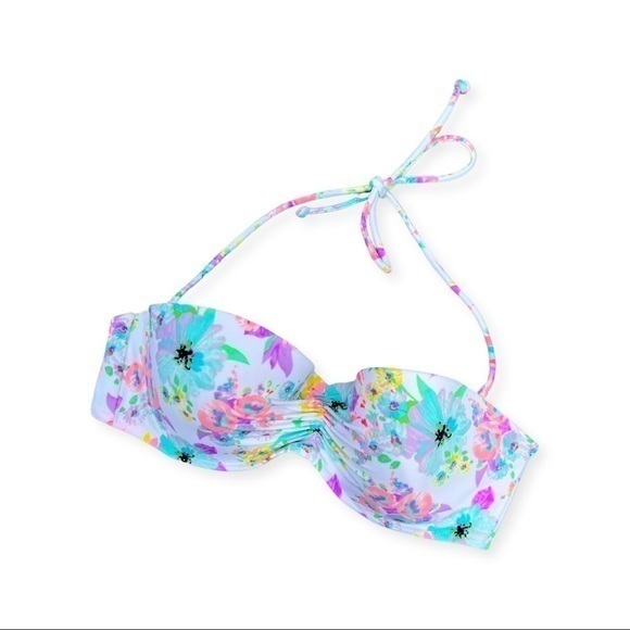 Victoria's Secret Floral White&Purple Bandeau Top - Picture 1 of 4